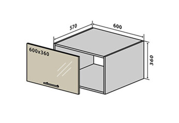 V66 horní skříňka nad digestoř Vitrína 60 Flat
