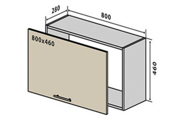 V51 horní skříňka nad digestoř 80 Flat