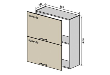V61 horní skříňka nad digestoř 80 Flat