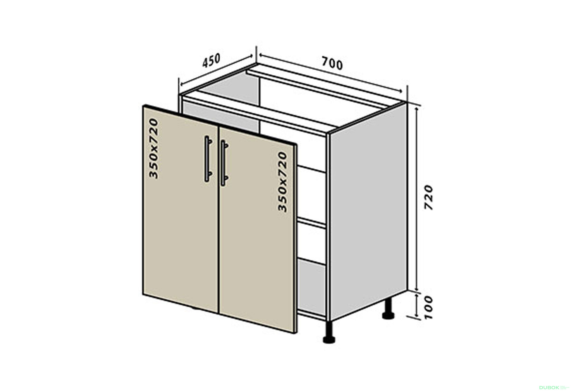 Fotografie 1 - N43 Skříňka 2D 70 Flat