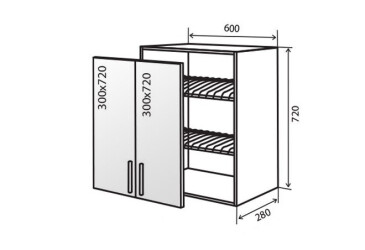 V7 Sušák vitrína 2D 60 Flat