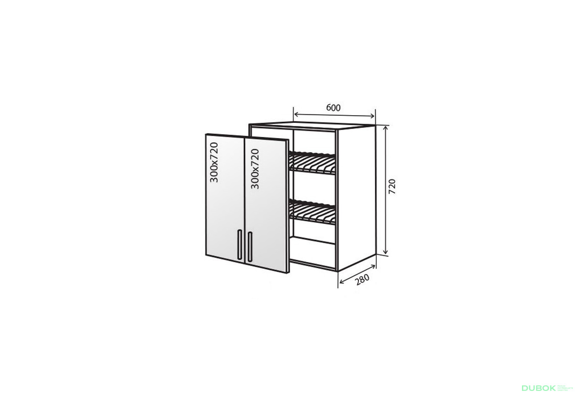V7 Sušák vitrína 2D 60 Flat