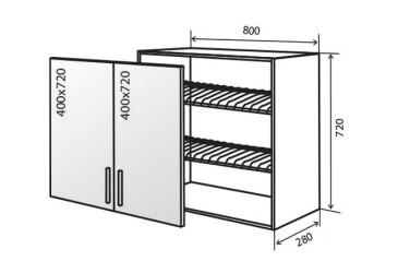 V9 Sušák vitrína 2D 80 Flat