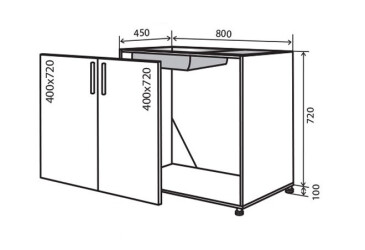 N14 Dřezová skříňka 2D 80 Flat