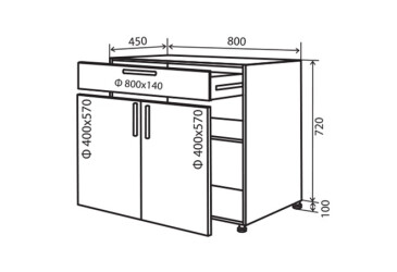 N31 Skříňka 1Š2D 80 Flat