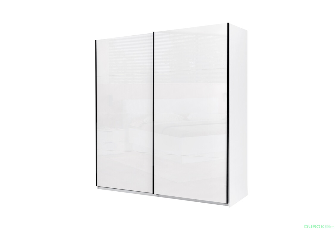 Skříň s posuvnými dveřmi 2.0х2.1m (Dveře bílý lesk) Mila