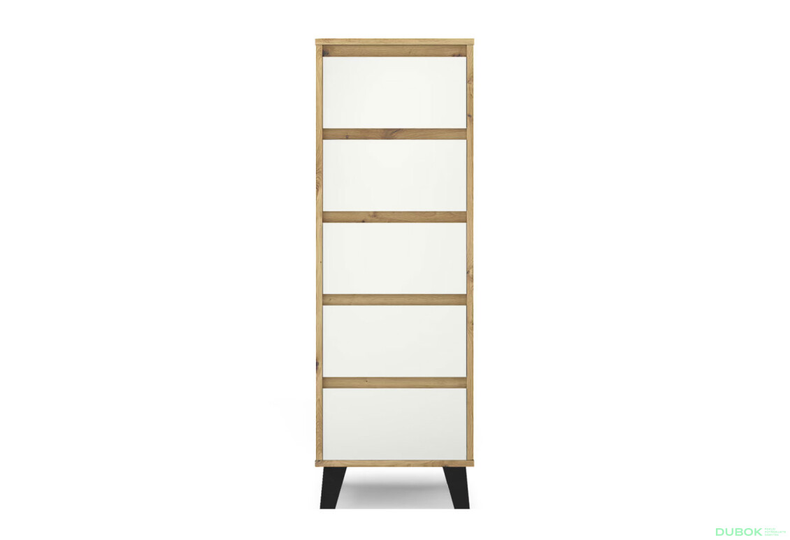 Komoda Borg 5s/40 dub artisan / bílá