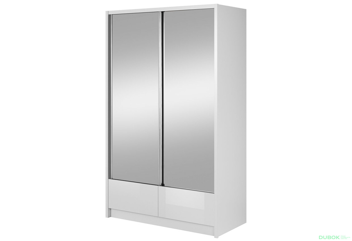 Skříň Aria II 130 bílý / bílý lesk