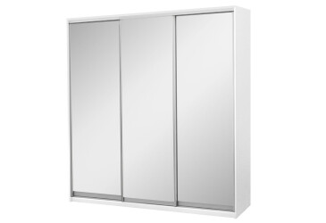 Skříň s posuvnými dveřmi Komforto 3 zrcadla 222x240x60 cm bílá