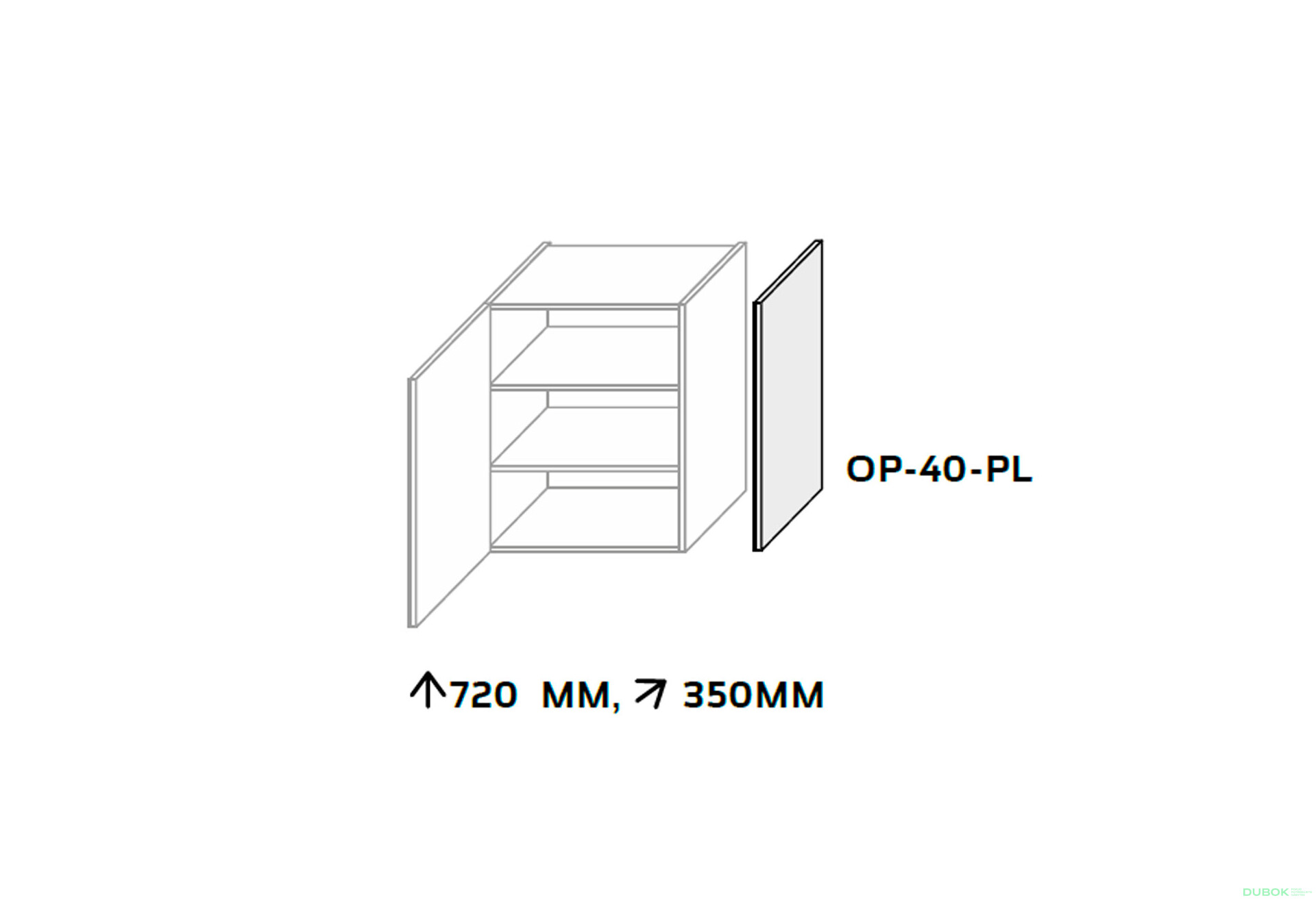 Boční panel horní 720mm - Fotografie 2 Fotografie 2 - Boční panel horní 720mm