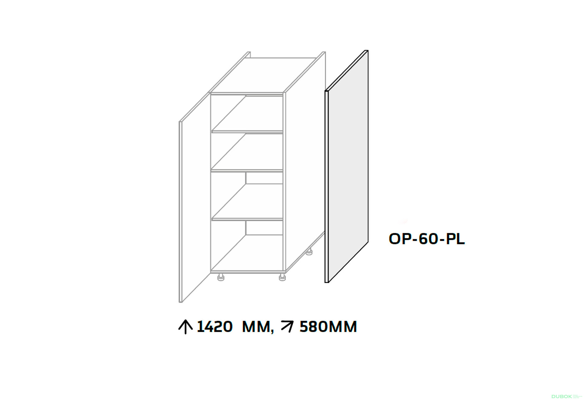 Boční panel skříně 1420 mm - Fotografie 2 Fotografie 2 - Boční panel skříně 1420 mm