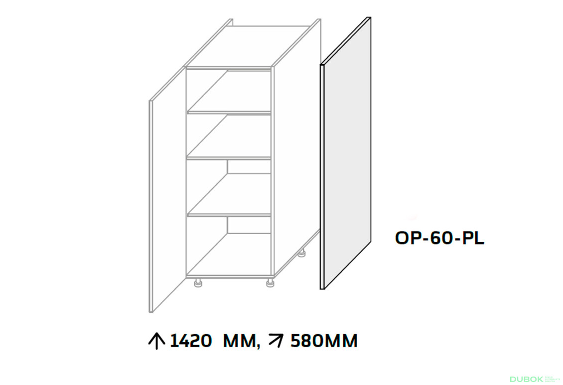Boční panel skříně 1420 mm - Fotografie 2 Fotografie 2 - Boční panel skříně 1420 mm