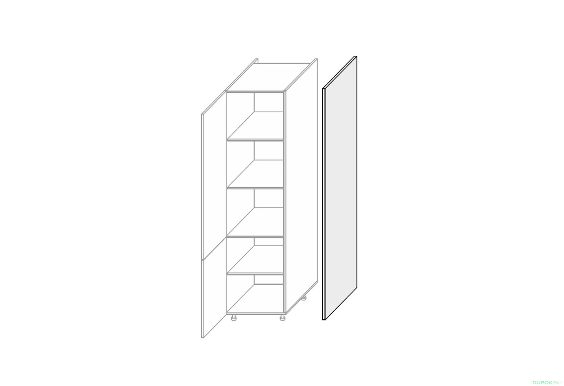 Boční panel skříň 2140 mm - Fotografie 1 Fotografie 1 - Boční panel skříň 2140 mm