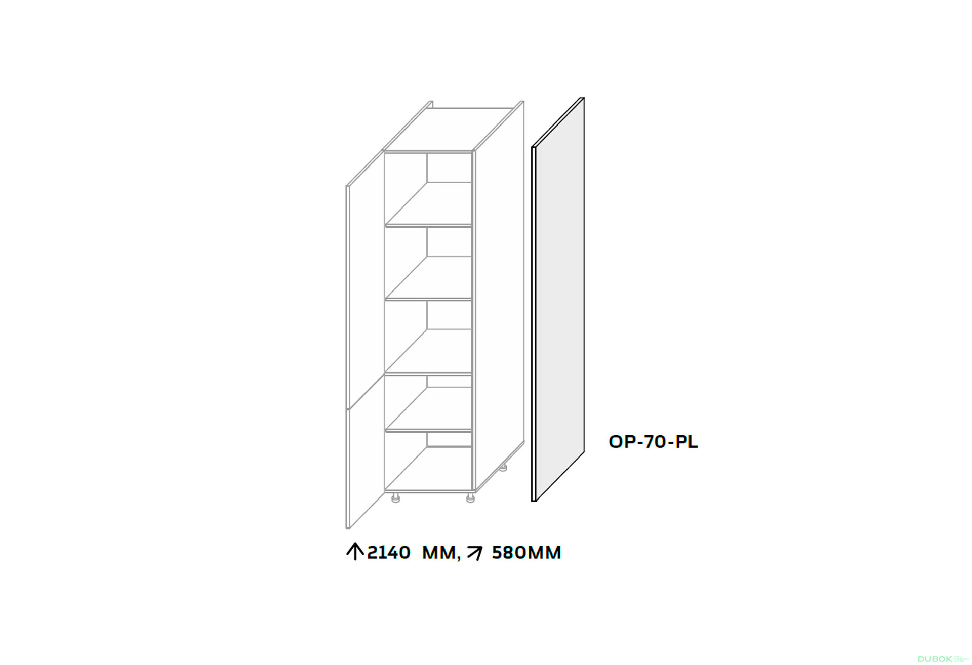 Boční panel skříň 2140 mm - Fotografie 2 Fotografie 2 - Boční panel skříň 2140 mm
