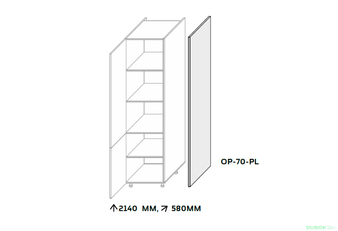Boční panel skříň 2140 mm - Fotografie 2 Fotografie 2 - Boční panel skříň 2140 mm