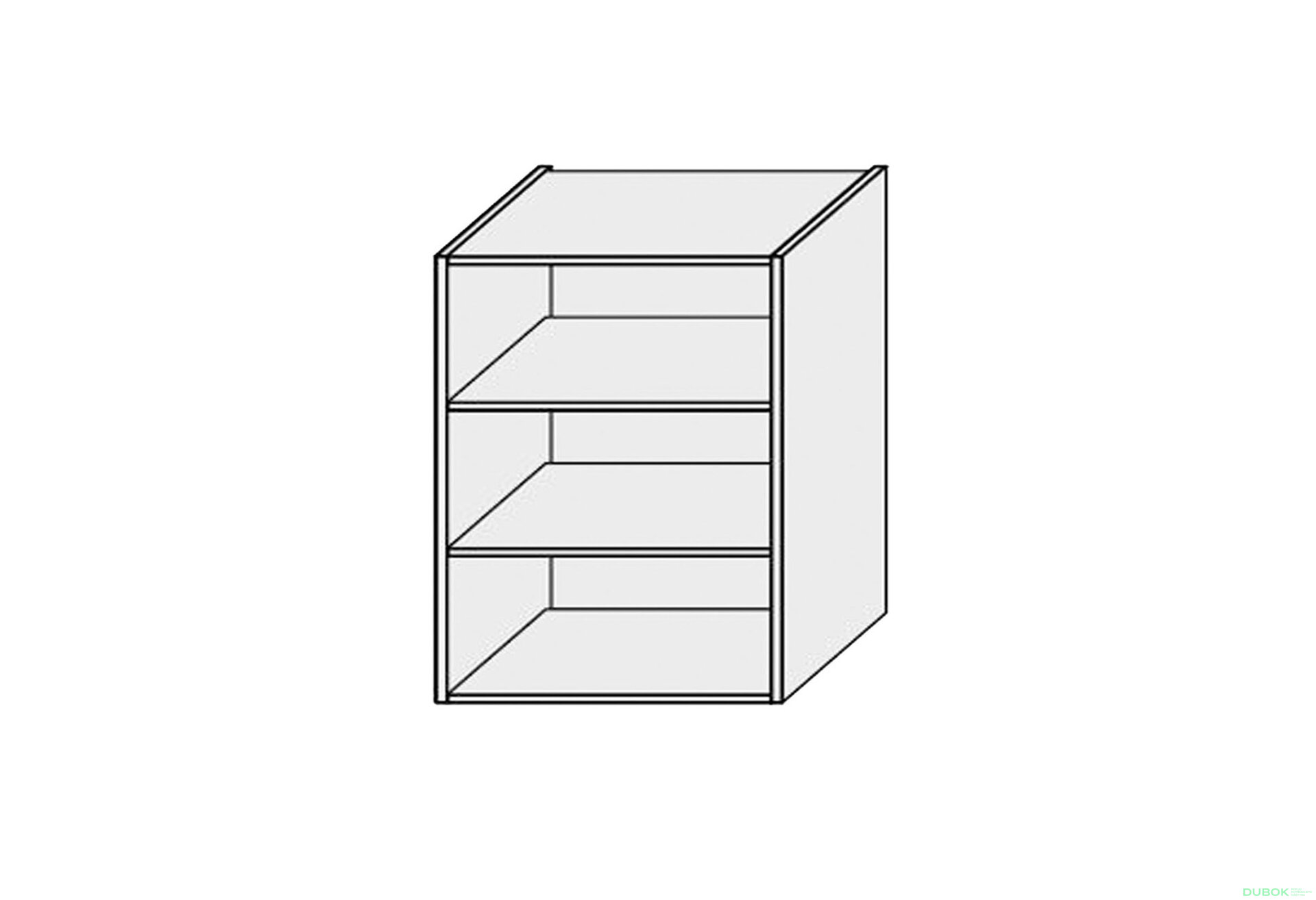 Fotografie 1 - Korpus 60V 1dveřová Vitrína 720mm