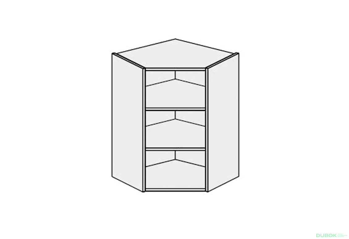 Korpus KoutV 45° 1dveřová 600x600 Pro Blum 720mm - Fotografie 1 Fotografie 1 - Korpus KoutV 45° 1dveřová 600x600 Pro Blum 720mm