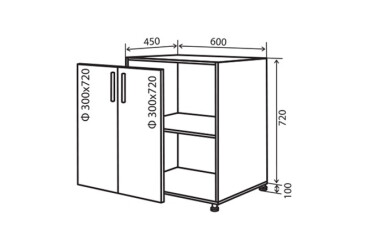 N6 Skříňka 2D 60 Flat