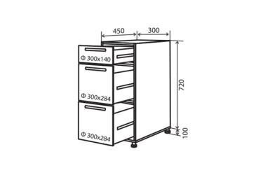 N8 Skříňka 3Š 30 Flat