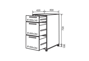 N9 Skříňka 3Š 40 Flat