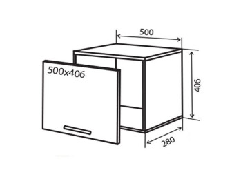 V12 horní skříňka nad digestoř 50 Flat