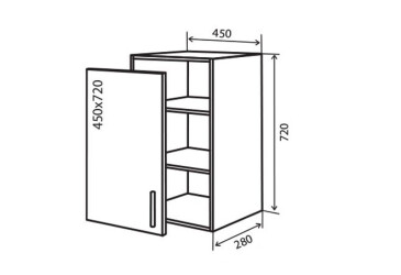 V4 Skříňka 1D 45 Flat