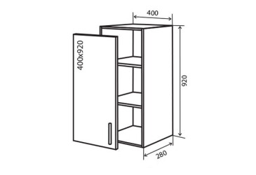 V43 Skříňka 1D 40 Flat