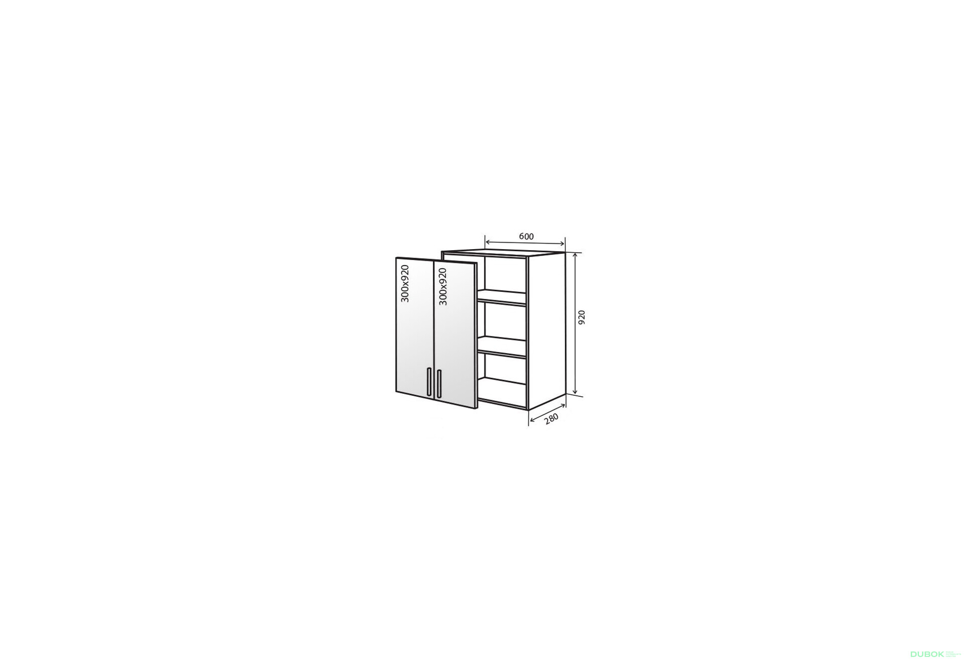 Fotografie 1 - V46 Skříňka 2D 60 Vitrína Flat