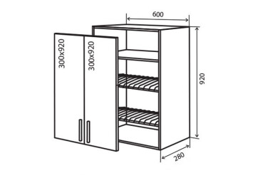 V47 Skříňka 2D 60 Sušák Flat