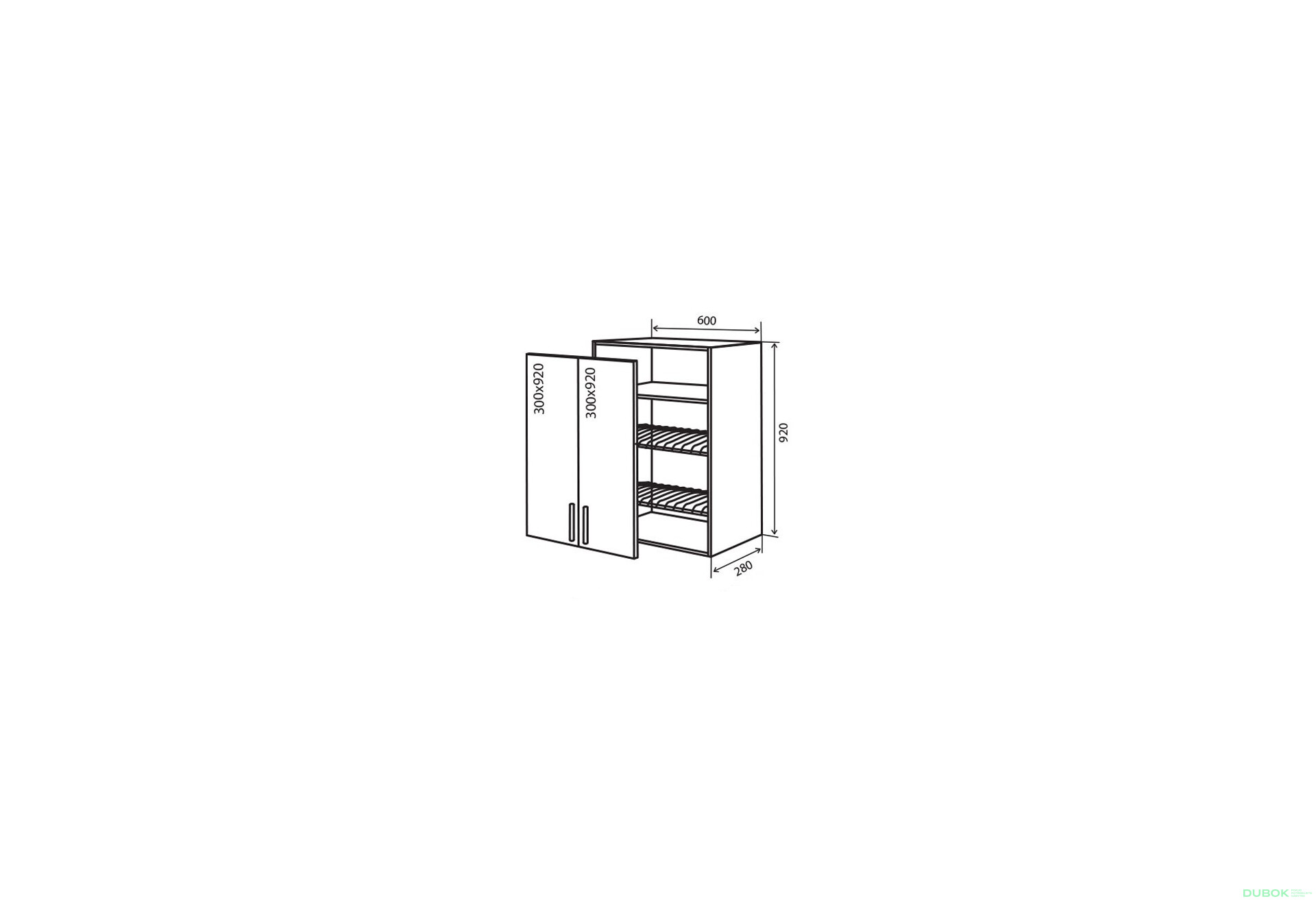 Fotografie 1 - V47 Skříňka 2D 60 Sušák Flat