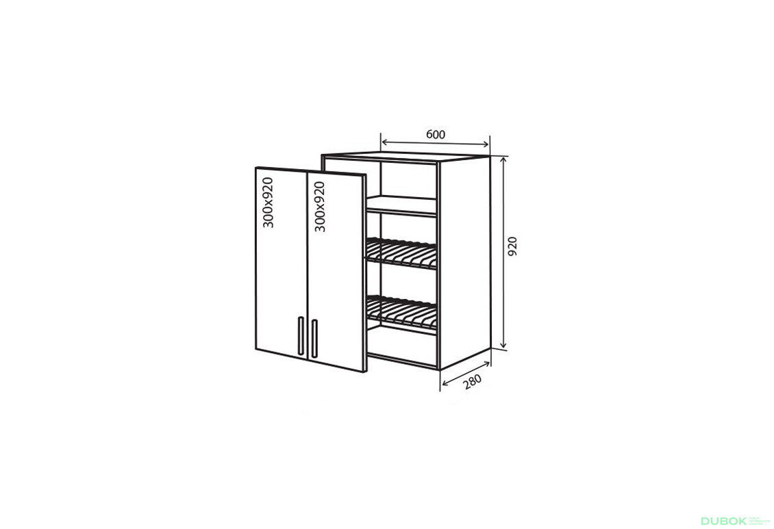 V47 Skříňka 2D 60 Sušák Flat