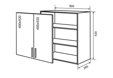 V48 Skříňka 2D 80 Flat