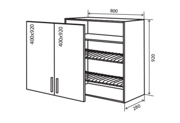 V49 Skříňka 2D 80 Sušák Flat