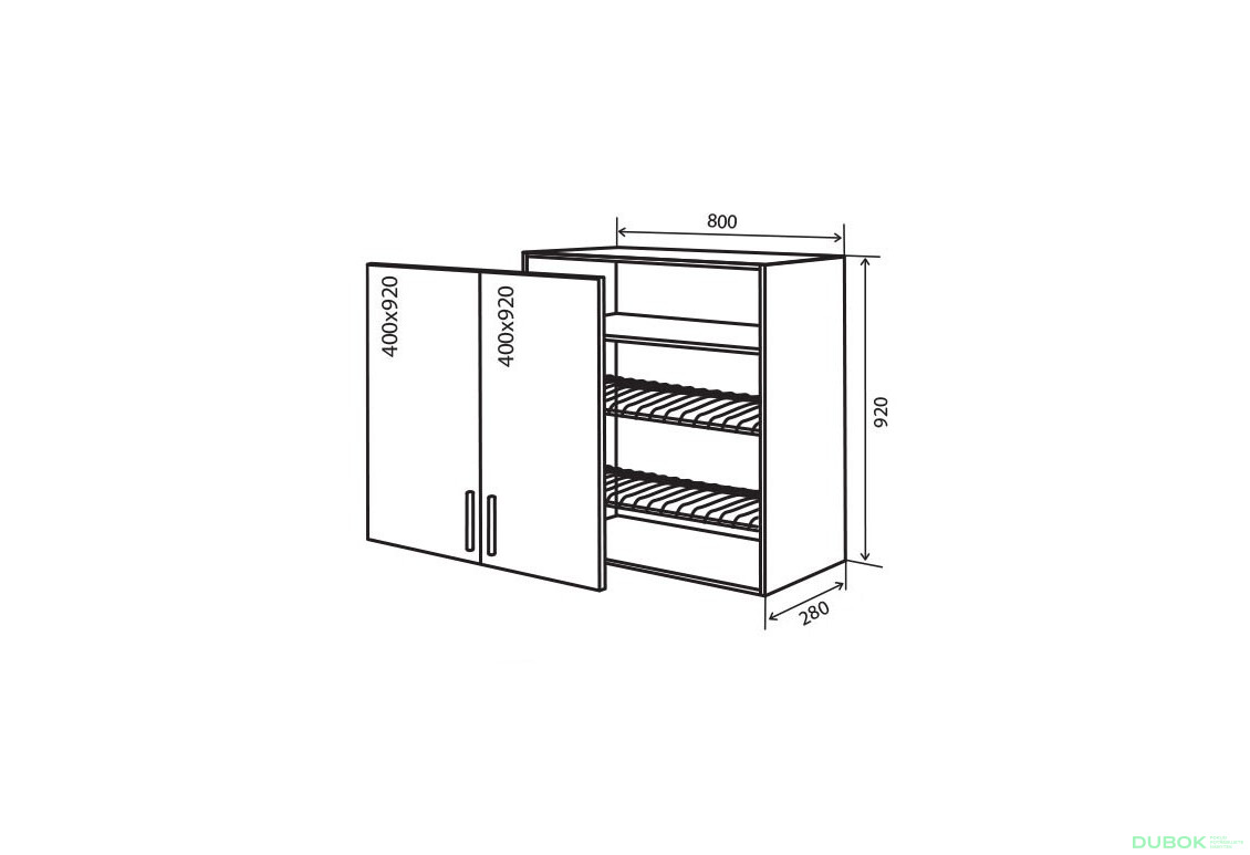 V49 Skříňka 2D 80 Sušák Flat