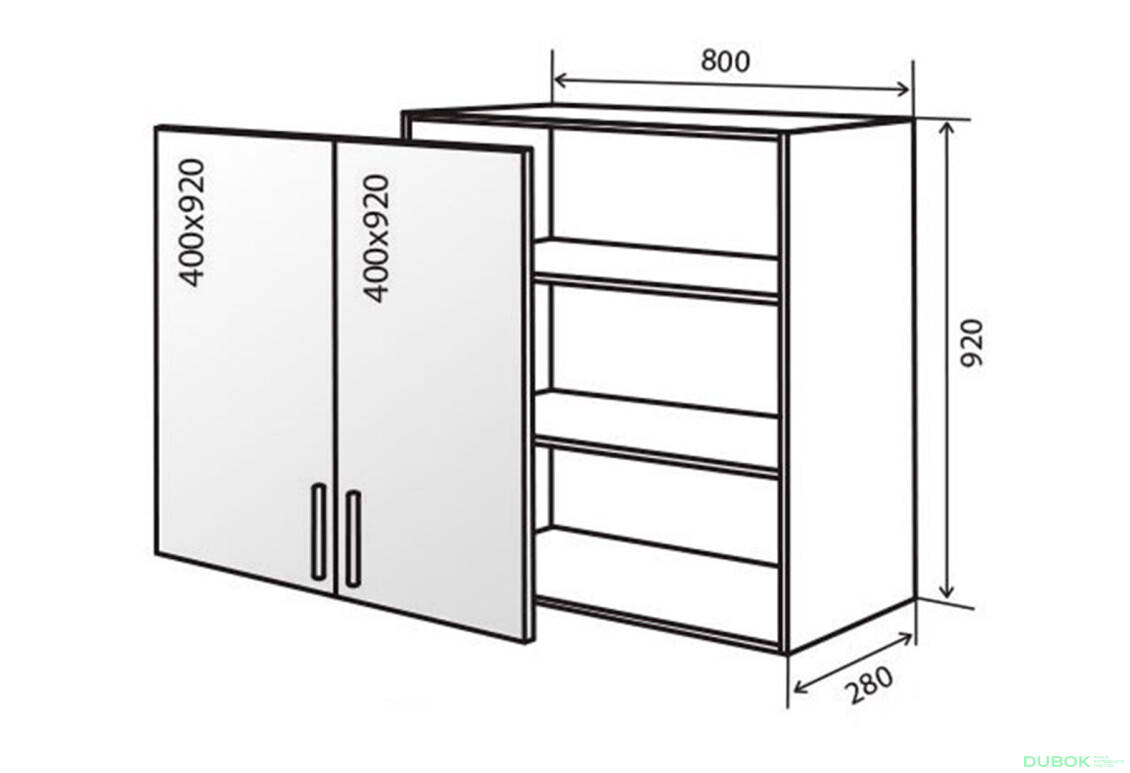V48 Skříňka 2D 80 Vitrína AL Flat