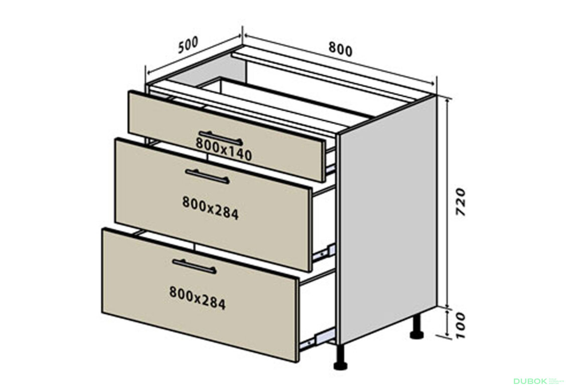 N29 Skříňka 3Š 80 Sonata Luxe
