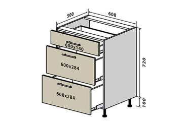 N28 Skříňka 3Š 60 Sonata Luxe