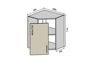 V14 Rohová skříňka 1D Sonata Luxe