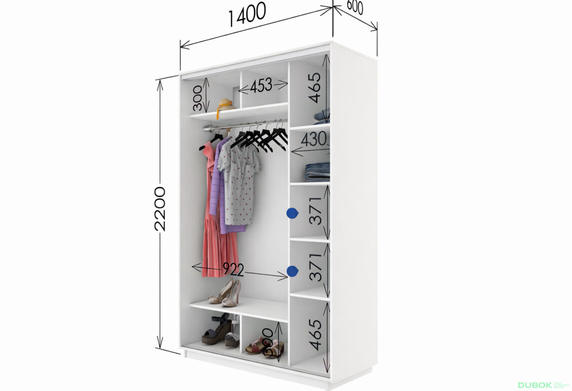 Fotografie 3 - Skříň s posuvnými dveřmi 2200x1400x600 1LTD 1 Zrcadlo nymphea alba, profil stříbrný