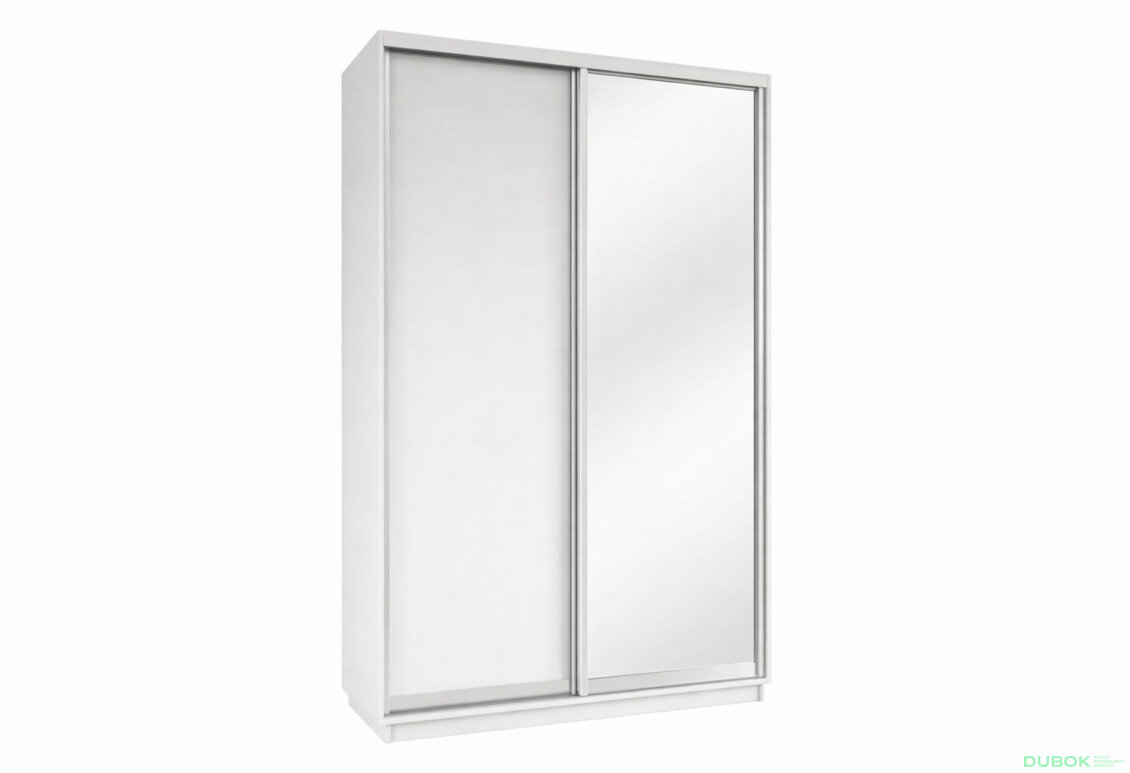 Skříň s posuvnými dveřmi 2200x1400x600 1LTD 1 Zrcadlo nymphea alba, profil stříbrný