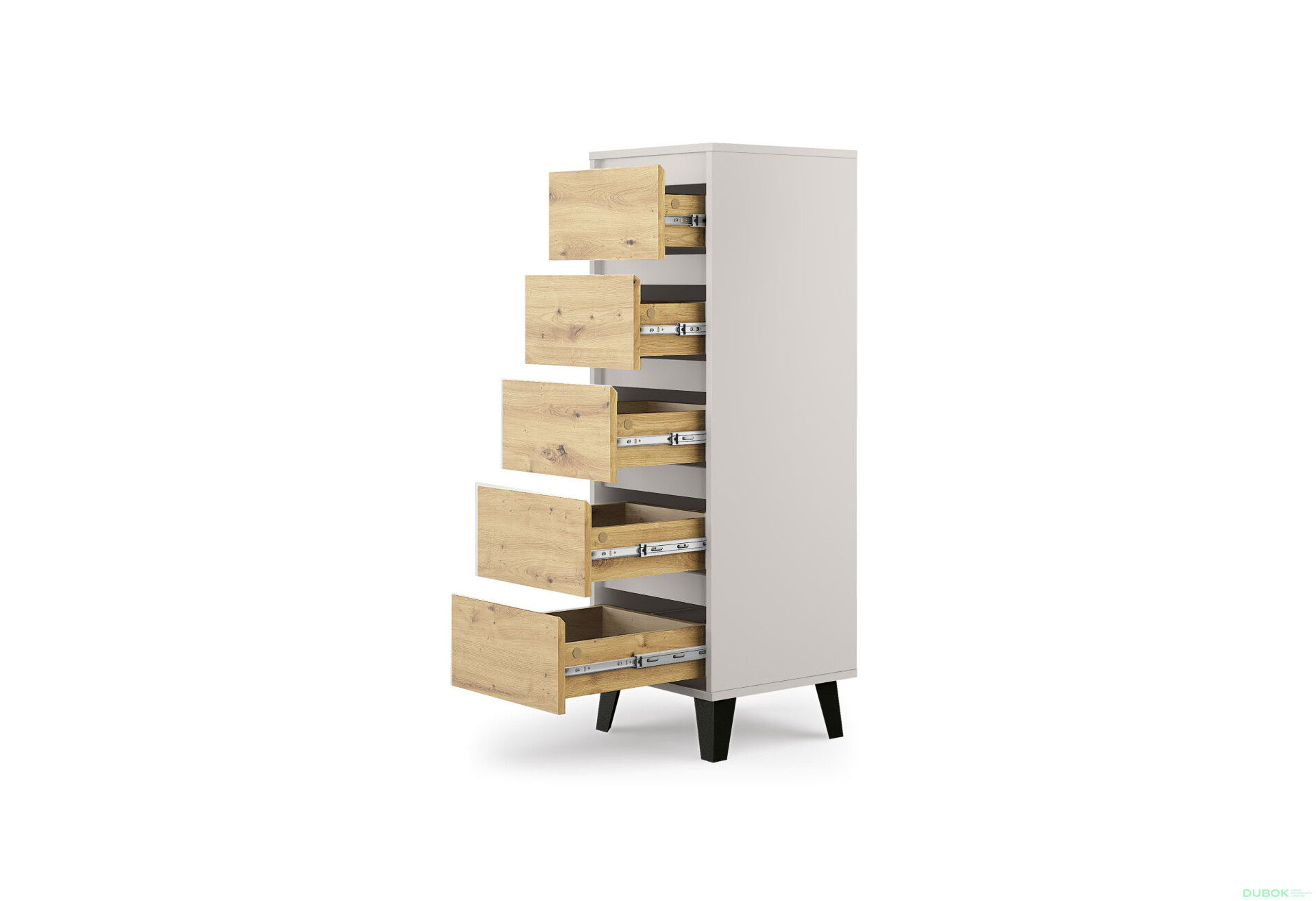 Fotografie 3 - Komoda Borg 5s/40 kašmír / dub artisan