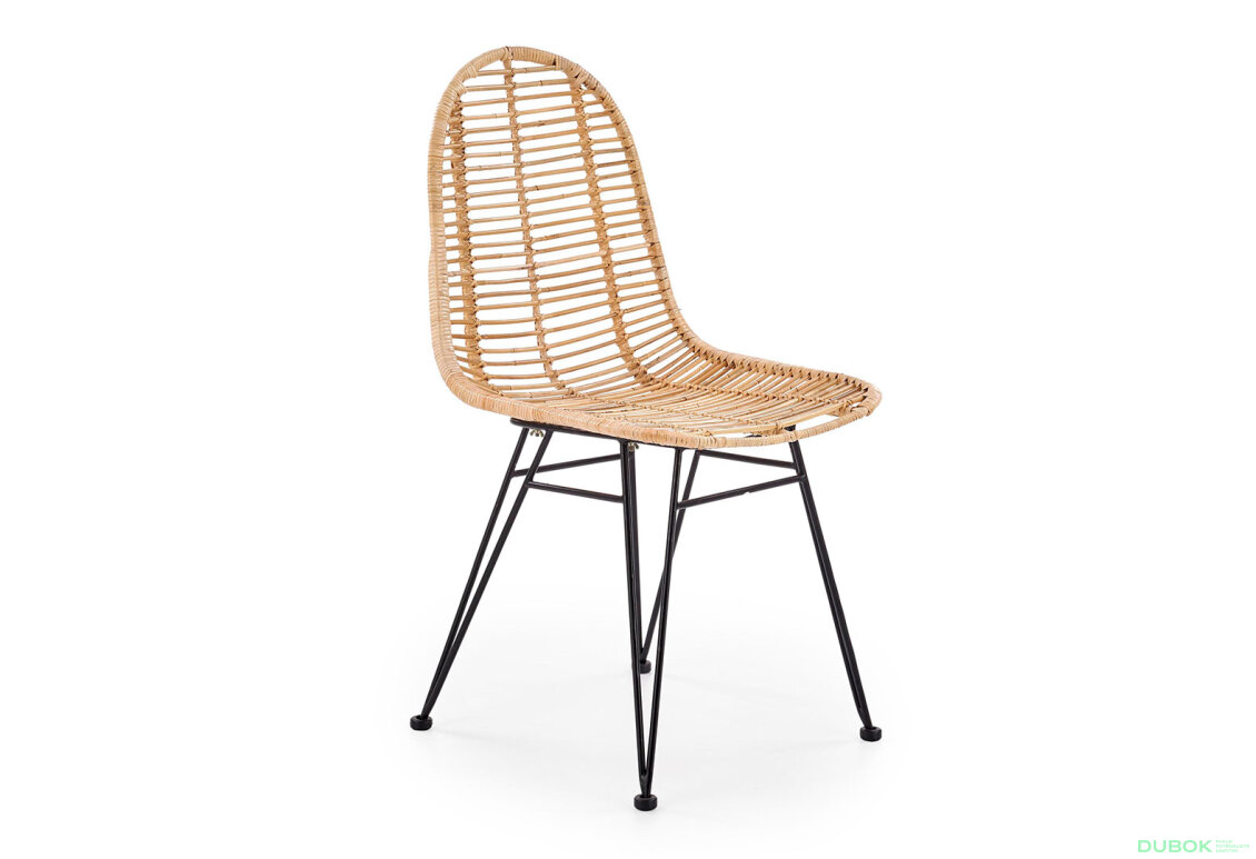 Fotografie 2 - Židle K337 černý kov / přírodní ratan