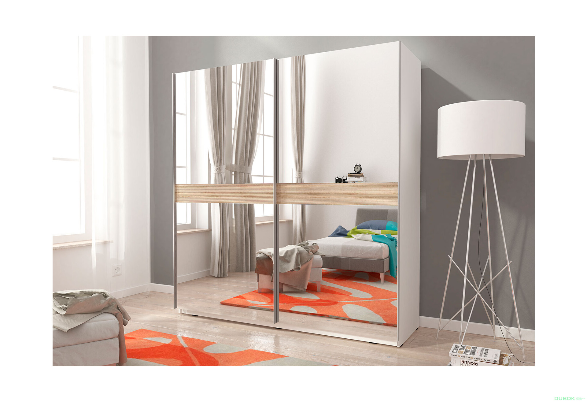 Skříň Mika V 150 bílý / vlnitý sonoma - Fotografie 3 Fotografie 3 - Skříň Mika V 150 bílý / vlnitý sonoma