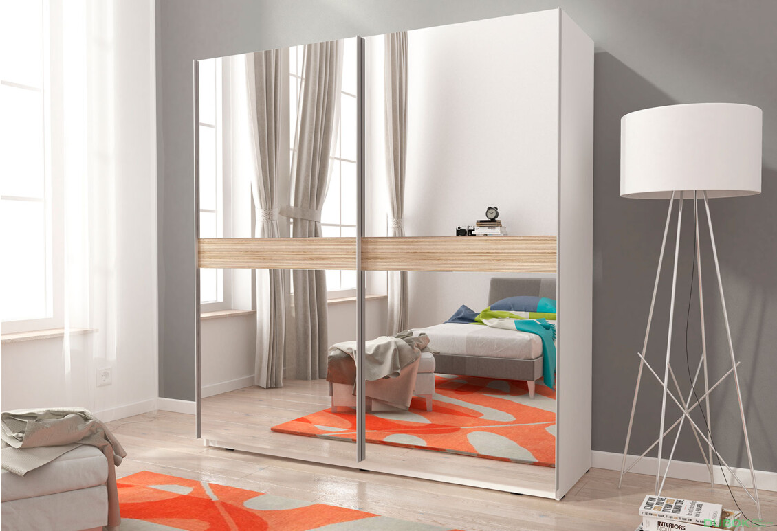 Skříň Mika V 150 bílý / vlnitý sonoma - Fotografie 3 Fotografie 3 - Skříň Mika V 150 bílý / vlnitý sonoma