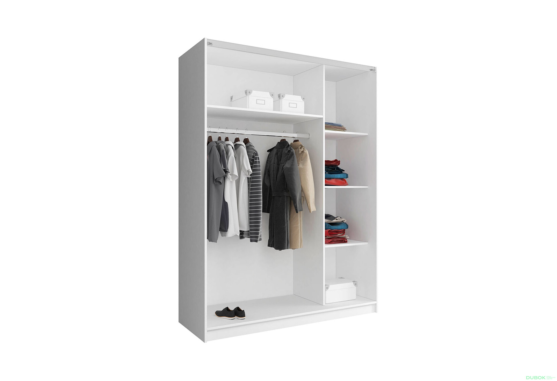 Skříň Mika V 150 bílý / vlnitý sonoma - Fotografie 2 Fotografie 2 - Skříň Mika V 150 bílý / vlnitý sonoma