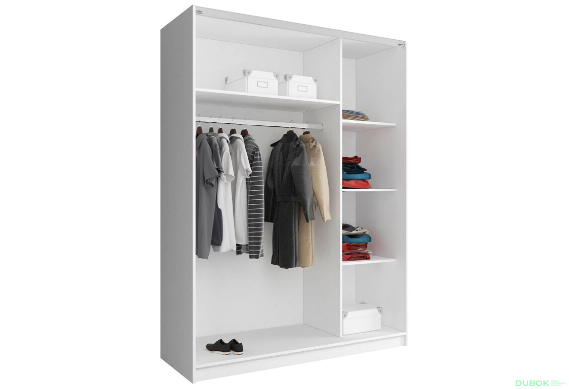 Skříň Mika V 150 bílý / vlnitý sonoma - Fotografie 2 Fotografie 2 - Skříň Mika V 150 bílý / vlnitý sonoma