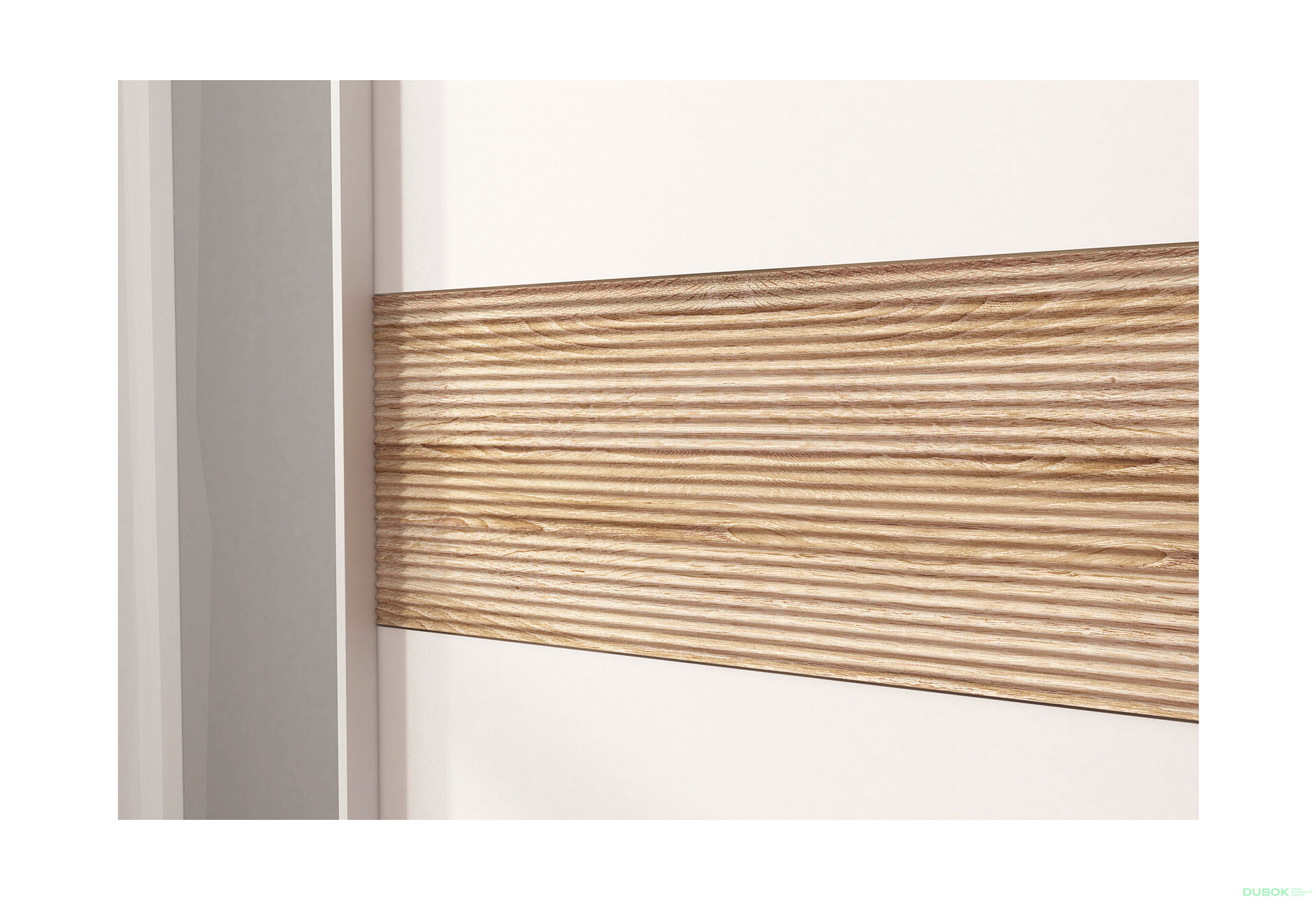 Skříň Mika V 150 bílý / vlnitý sonoma - Fotografie 4 Fotografie 4 - Skříň Mika V 150 bílý / vlnitý sonoma