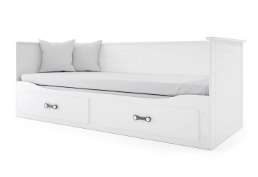 Dvoulůžko Hermes bílý 80x200 / 160x200 cm s roštem, matrací