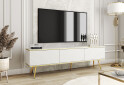 TV stolek RTV 175 MDF bílý, zlaté nohy Oro - Fotografie 2 Fotografie 2 - TV stolek RTV 175 MDF bílý, zlaté nohy Oro