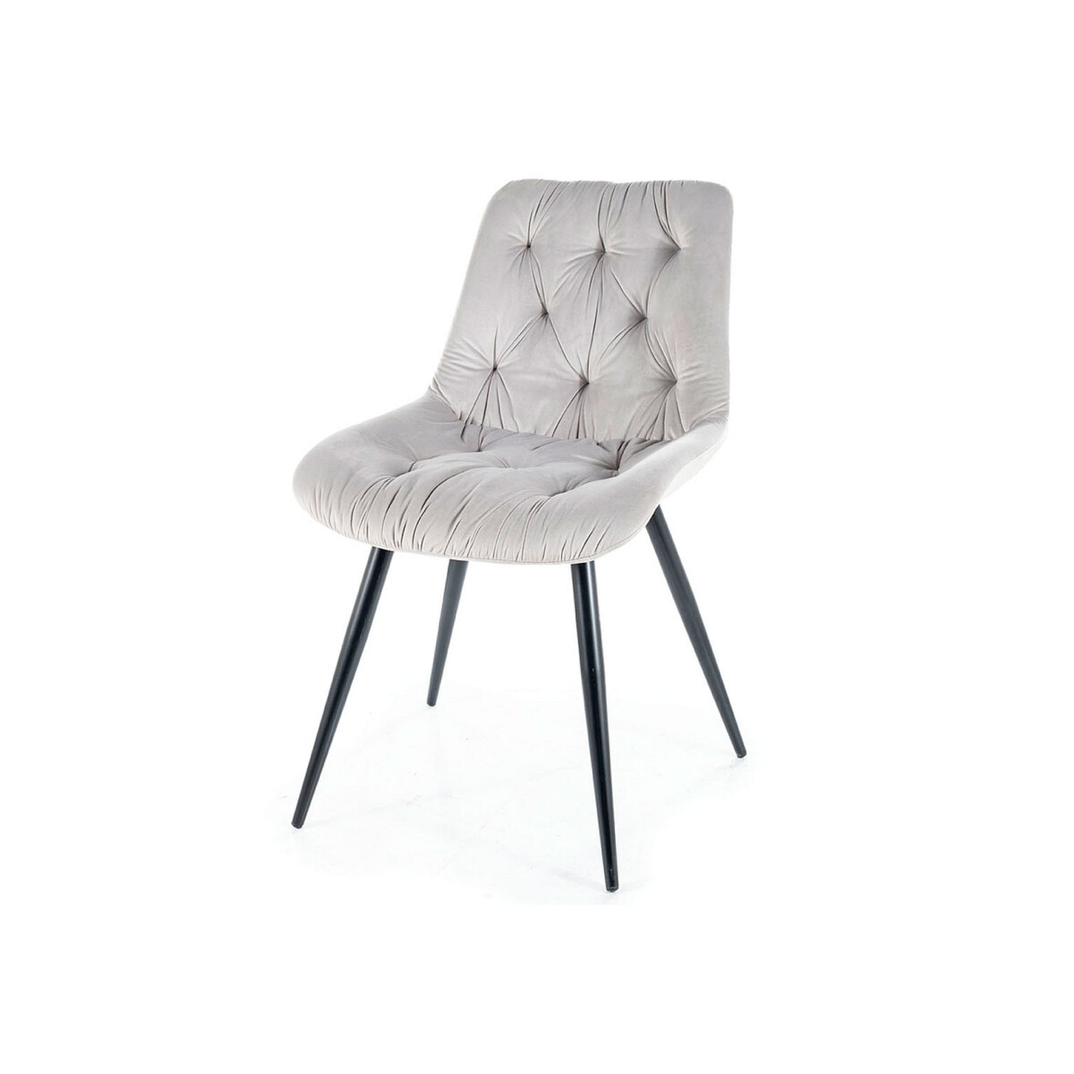 

Židle Praga Velvet světle šedý Bluvel 03, kov černá matná